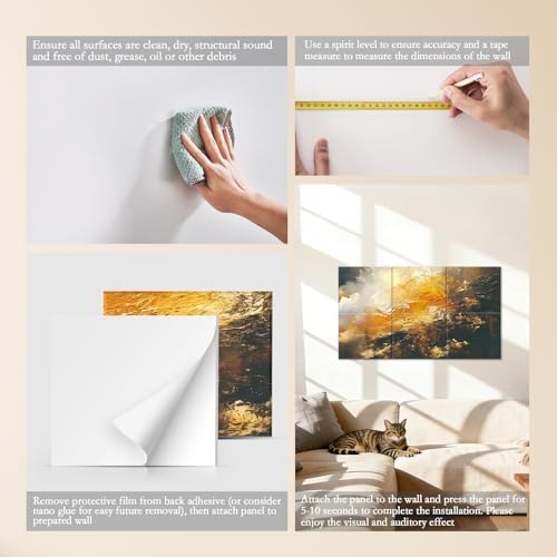 JBER Acoustical Wall Panels 47.2" x 27", Puddle of Light - Image 5
