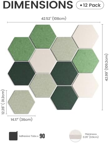Fluxynara Extra Large 12-Pack Felt Bulletin Board Tiles - Image 2