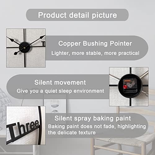 Large Wall Clock, Modern Minimalist Wall Clock Round Silent Non-Ticking Battery - Image 4