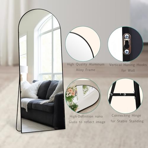 70''x26'' Full Length Mirror, Large Arched Floor Mirror - Image 5