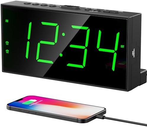 Digital Alarm Clock for Bedroom, Large Big Numbers Display Dual Alarms by PPLEE