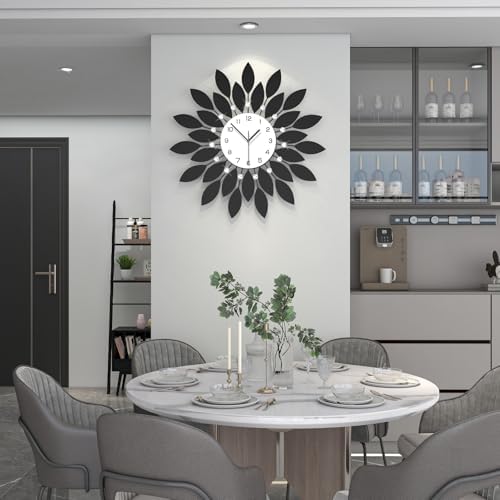 FLEBLE Large Wall Clock for Living Room Decor Clock Silent Battery Operated - Image 2