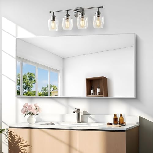 BONEWEI Silver Bathroom Mirror, 24x48 inch Wall Mirror - Image 2