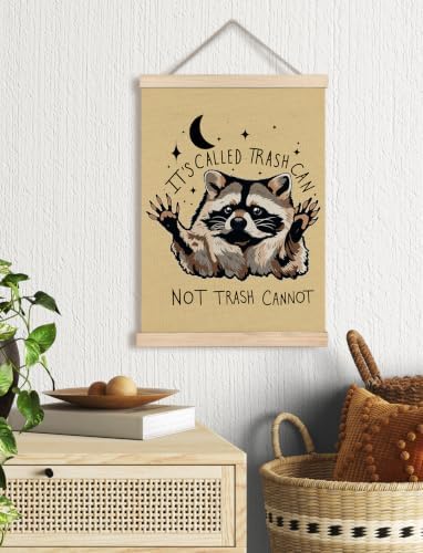 Foritho Funny Beige Motivational Raccoon Poster Wall Art Framed 12x16in - Image 2