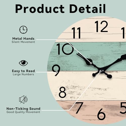 KECYET 8 Inch Wall Clock, Silent Battery Operated Analog Clock - Image 2