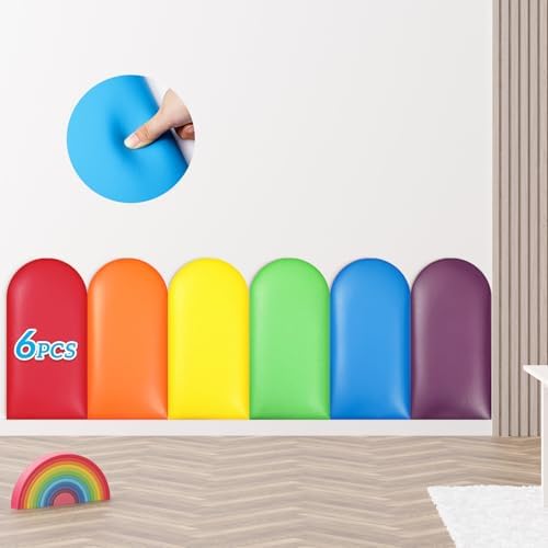 Jetec 6 Pcs Kids Wall Padding Panels, 1.18 Inch Thick Foam Wall Protector by Jetec