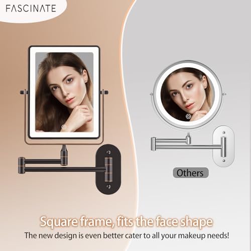 FASCINATE 8.7" 5000mAh Rechargeable Wall Mounted Makeup Mirror - Image 2