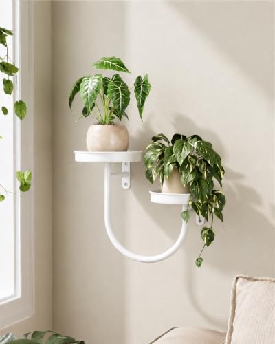 Bamworld Wall Planters for Indoor Plants Metal Wall Plant Holder White by Bamworld