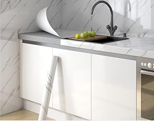 Marble Contact Paper White Peel and Stick Wallpaper 15.8"×393" - Image 3