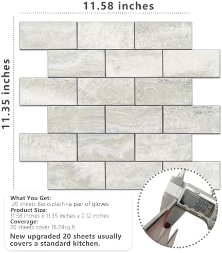 STICKGOO 20-Sheet Subway Tile Peel and Stick Backsplash - Image 5