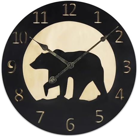 Young's Inc Wood Bear Carved Wall Clock by YoungsInc
