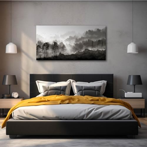 YJYart Landscape Wall Art Black Forest Tree Painting - Image 4