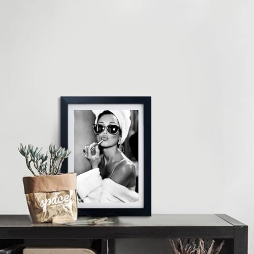 Framed Audrey Hepburn Wall Art Black and White Bathroom Canvas Print Trendy - Image 6