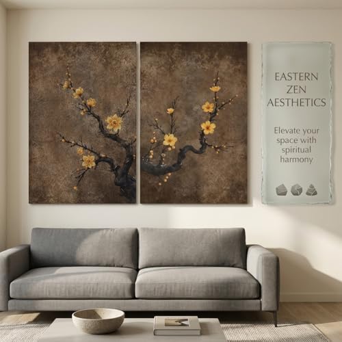 KBCXOY Japanese Floral Wall Art Vintage Botanical Flower Canvas Prints - Image 4