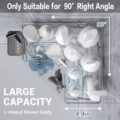AKTECKE Corner Shower Caddy Bathroom Organizer 2 Pack Adhesive Shelf Decor- No - Image 2