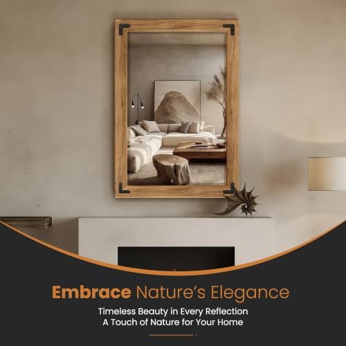 Wood Framed Bathroom Vanity Mirror - Image 6