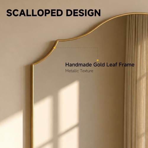 31"x47" Gold Arched Wall Mirror, Decorative Mirror - Image 7