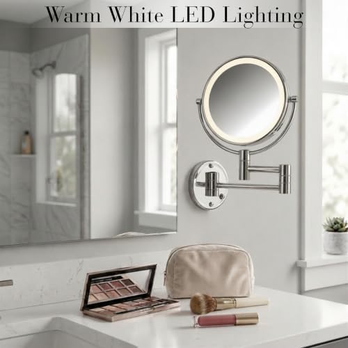 JERDON Hardwired Wall-Mount Makeup Mirror - Image 2
