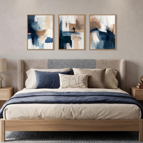 Abstract Brush Stroke Framed Canvas Wall Art, Modern Pastel Wall Decor - Image 4
