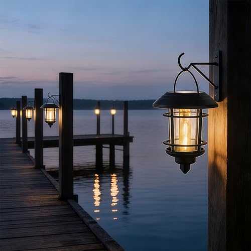 Dynaming 4 Pack Solar Lanterns Outdoor, Hanging Lantern Solar Garden Lights - Image 4