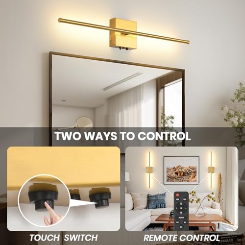 Rechargeable Battery Operated Wall Sconces, 11000mAh Wireless Brushed Gold Wall - Image 5