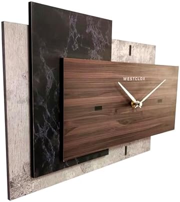 Westclox Modern Fusion Wall Clock – Layered Wood and Marble-Inspired Design - Image 3