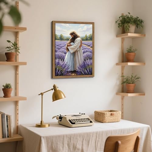 Framed Christian Wall Art Jesus Embracing Woman, Religion Christian Wall Decor - Image 4