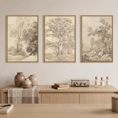 Large Vintage Sketchbook Framed Canvas Wall Art Set -16"x24"x3 - Image 2