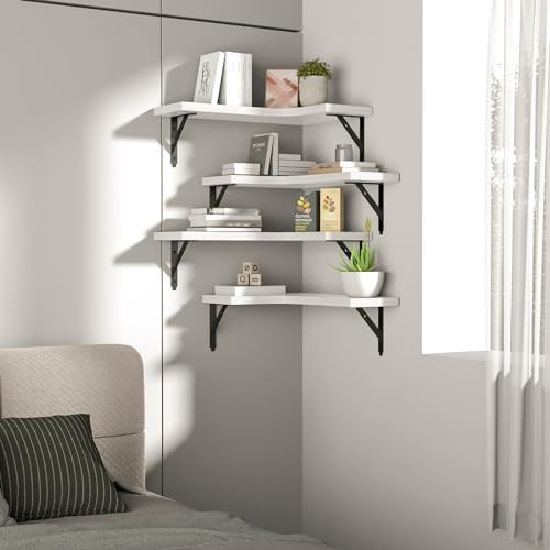 ROMGUAR CRAFT Corner Floating Shelves Wall Mounted Set of 4 - Image 7