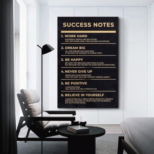 WBYMZWP Success Notes Motivational Poster Canvas Wall Art Aesthetic Decorative - Image 3