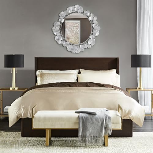 Martha Stewart Wall Décor Large Gingko Leaf Round Wall Mirror - Image 2