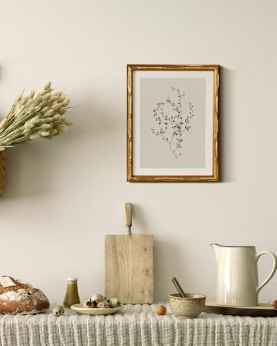 InSimSea Gold Bamboo Framed Wall Art, Floral Botanical Prints - Image 6