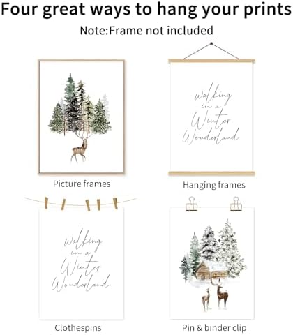 Christmas Wall Art Winter Wonderland Canvas Wall Decor Christmas Deer Pictures - Image 7