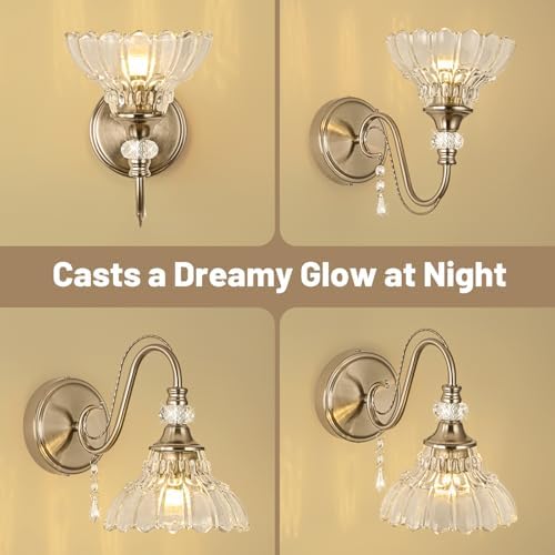 1 Piece Brushed Nickel Finish Wall Sconce, 1-Light Modern Wall Sconce - Image 3