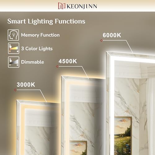 Keonjinn Beveled Lighted Mirror - Image 5