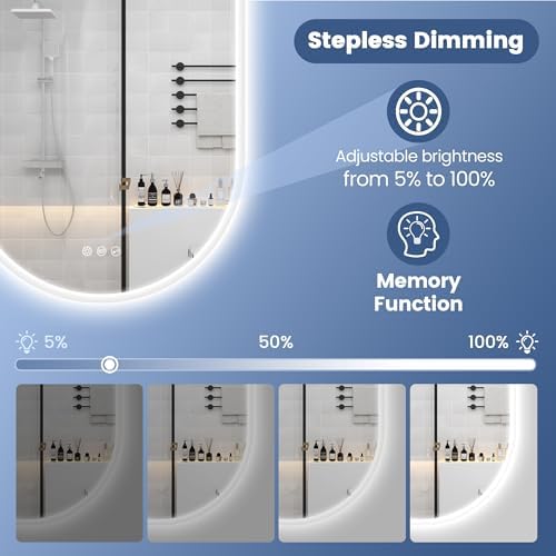 STARLEAD 40"x24" Oval LED Bathroom Mirror - Image 6