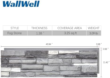 6-Pack Faux Stone Wall Panels, Exterior Interior - Image 2