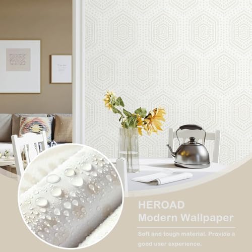 Heroad Hexagon Peel and Stick Wallpaper Boho Contact Paper Geometric Wallpaper - Image 3