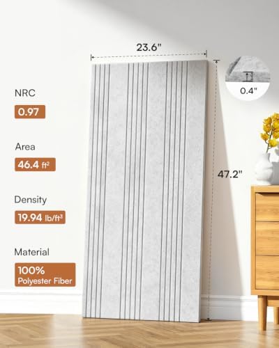 SODOCT 6 Pack Large Acoustic Panels, 47.2" X 23.6" X 0.4" Sound Proof Panels - Image 2