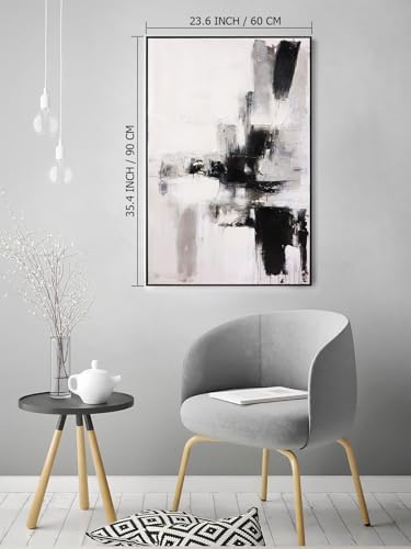 SAFERRYHOME Modern 3D Textured Black and White Abstract Wall Art - Image 6