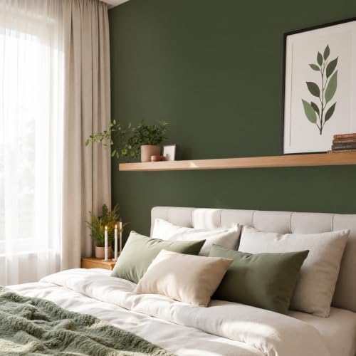 VaryStyle Green Grasscloth Peel and Stick Wallpaper Textured 15.7"x118" - Image 2