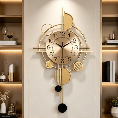 Large Silent Wall Clock, Metal Battery Clock by DankeitProduct