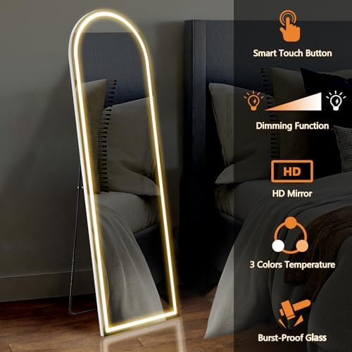 Sweetcrispy LED Arched Full Length Mirror - Image 5