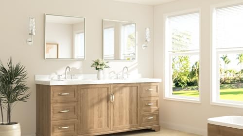 TETOTE Brushed Nickel Bathroom Mirror - Image 2