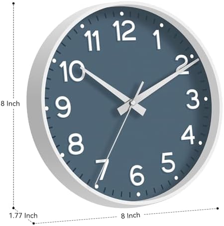 Roymnie 8 Inch Wall Clock, Battery Operated Silent Non Ticking Analog - Image 3