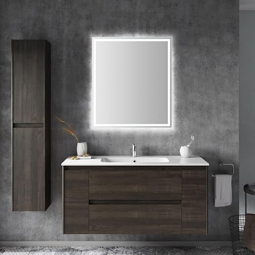 JONATHAN Y Pax LED Bathroom Vanity Mirror 32" x 36" Front Backlit - Image 2