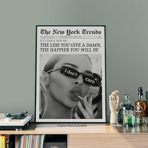 Trendy Black and White Newspaper Wall Art 16x24 in Unframed Vintage Magazine - Image 3