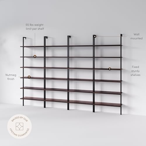 Nathan James Theo 6-Shelf Tall Bookcase, Wall Mount Bookshelf - Image 2