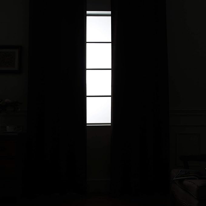 Yakamok Beige 100% Blackout Curtains, Thermal Insulated Total Blackout Drapes - Image 8