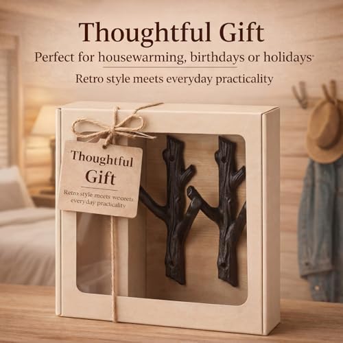 Frienda 4 Pcs Rustic Tree Branch Decorative Hooks, 7.5" X 3.7 " - Image 6